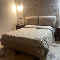 Letto con contenitore in tessuto