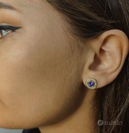 Orecchini Circle Tanzanite E Diamanti