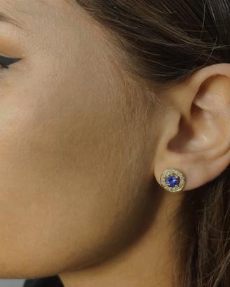 Orecchini Circle Tanzanite E Diamanti