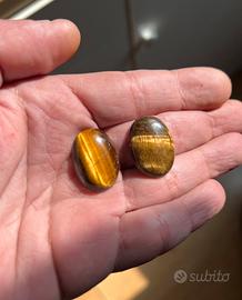 Coppia cabochon occhio di tigre