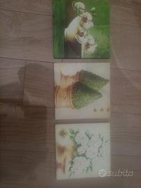 3 quadretti in tela colorati
