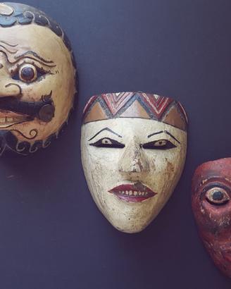 3 Maschere Antiche Balinesi del Teatro Topeng
