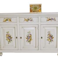 credenza napoletana 3 porte 3 cassetti con dipinti