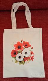 Borsa in tela con stampa