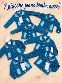 Lotto 7 giacche jeans bimba nuove 