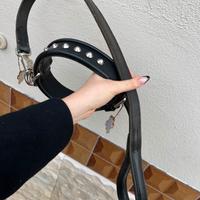 Collare cane in vera pelle nero