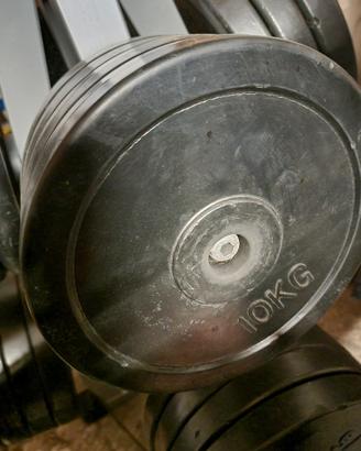 dischi in gomma, da 20kg, 15kg e 10kg