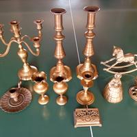 11 oggetti in ottone  vintage 