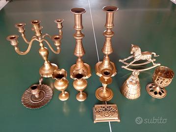 11 oggetti in ottone  vintage 