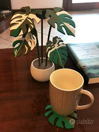 Soprammobile con sottobicchieri Monstera