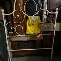 Letto in ferro battuto cm 120 bianco panna