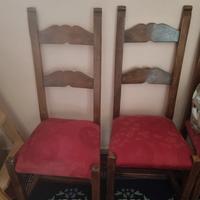 4 sedie legno massiccio antiche