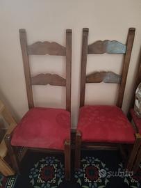 4 sedie legno massiccio antiche