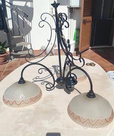 lampadario ferro battuto 