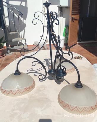 lampadario ferro battuto 