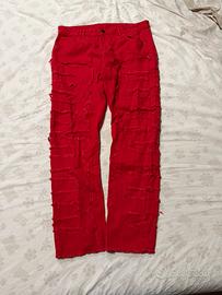 Jeans Rossi Sfrangiati Trap/Drip Distressed Y2K