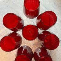 8 bicchieri vino vetro rosso natale
