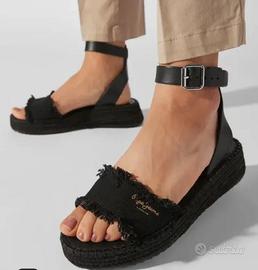 Sandali Pepe Jeans neri con zeppa