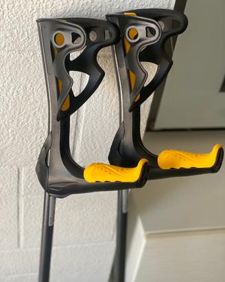 Stampelle ergonomiche Nero/giallo , perfette