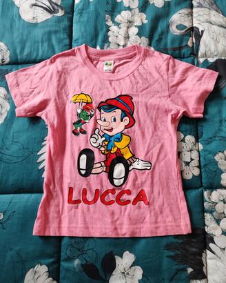 T-shirt Pinocchio Lucca rosa bambina 2/4 anni