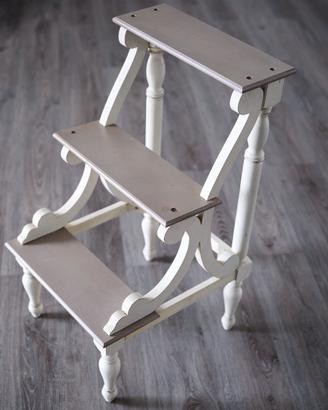 Scaletta in legno stile shabby chic – 3 gradini