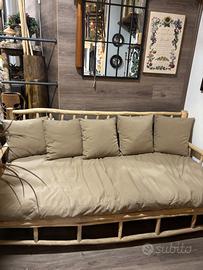 Divano in legno naturale da esterno/interno