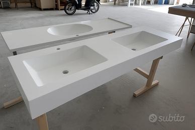 Top con doppio Lavabo in Corian® - 160x47