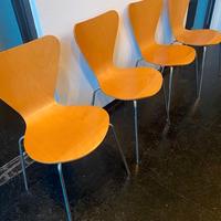 set 4 sedie pranzo legno imitazione fritz hansen