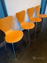 set 4 sedie pranzo legno imitazione fritz hansen