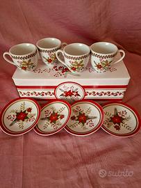 set 4 tazzine caffè +piattini +scatola regal8 