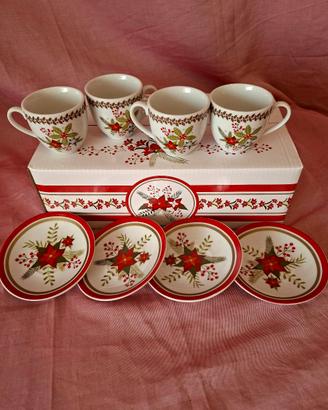 set 4 tazzine caffè +piattini +scatola regal8 