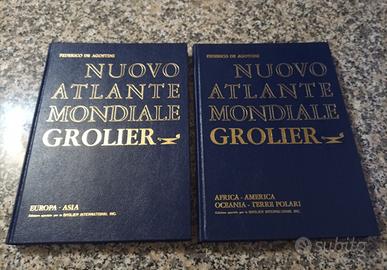 Nuovo Atlante Mondiale Grolier 2 volumi 1977
