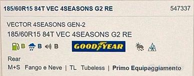 Gomme 185/60R15 84T 4 stagioni