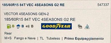 Gomme 185/60R15 84T 4 stagioni