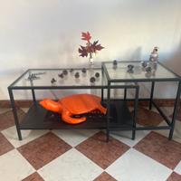 Tavolino vetro doppio