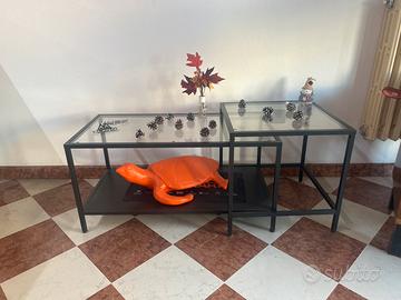 Tavolino vetro doppio