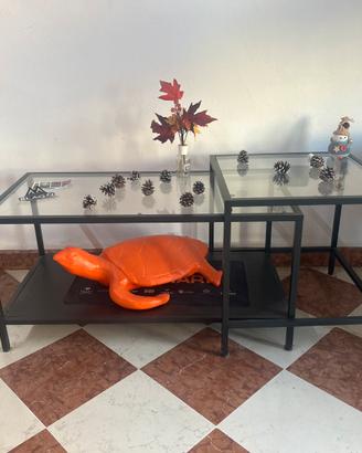 Tavolino vetro doppio