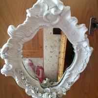 ANTICO SPECCHIO SPECCHIERA CON CORNICE IN PORCELLA