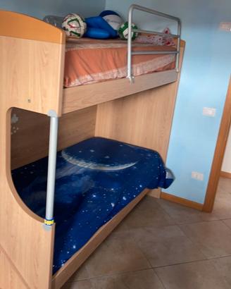 Cameretta bambini 2 letti armadio e scrivania
