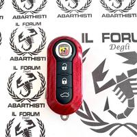 COVER CHIAVE ABARTH 500 595 in carbonio red