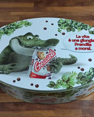 Scatola Latta Gocciole Jungle Box Coccodrillo