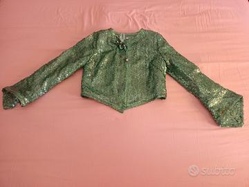 GIACCA MEZZO BUSTO-PAILLETTES-VERDE-FODERATA
