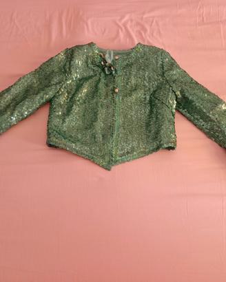GIACCA MEZZO BUSTO-PAILLETTES-VERDE-FODERATA