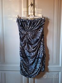 Miniabito a fascia animalier grigio - Y2K