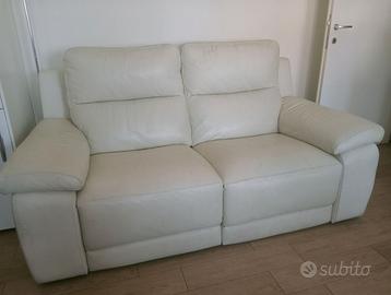 Divano in pelle Bianco, 2 relax