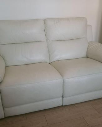 Divano in pelle Bianco, 2 relax