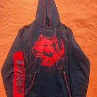 Felpa Amstaff nera e rossa