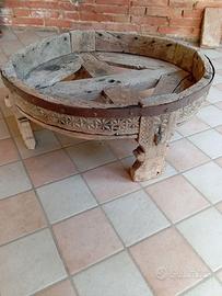 Tavolino etnico vintage con sgabello