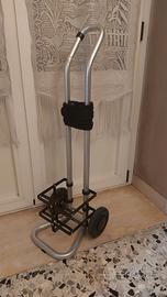 Carrello porta bombola ossigeno, in alluminio