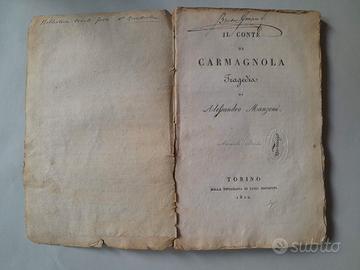 ALESSANDRO MANZONI IL CONTE DI CARMAGNOLA 1820